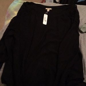 Black sweater with lace shoulders